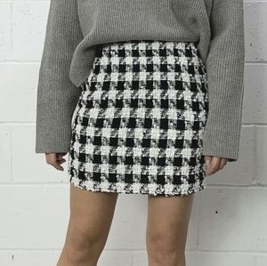 Houndstooth Patterned Miniskirt xxs-s NWT